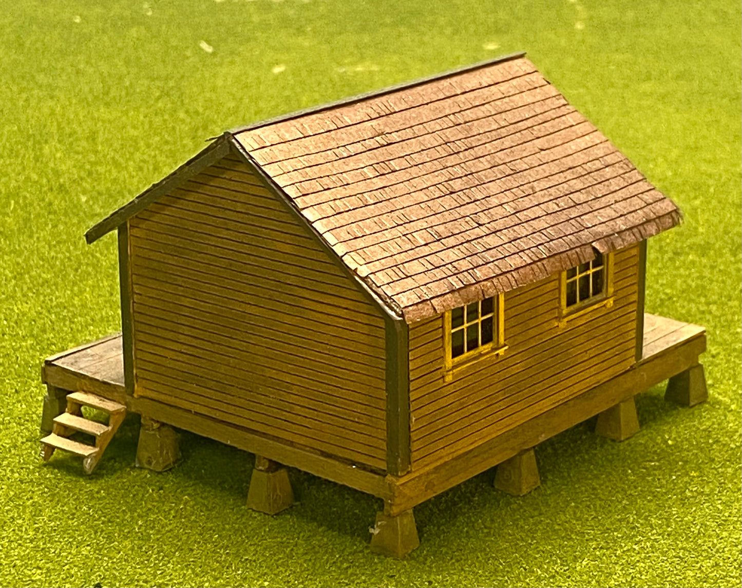 HO Scale Wood Custom Built Painted/Weathered Trackside Storage Shed