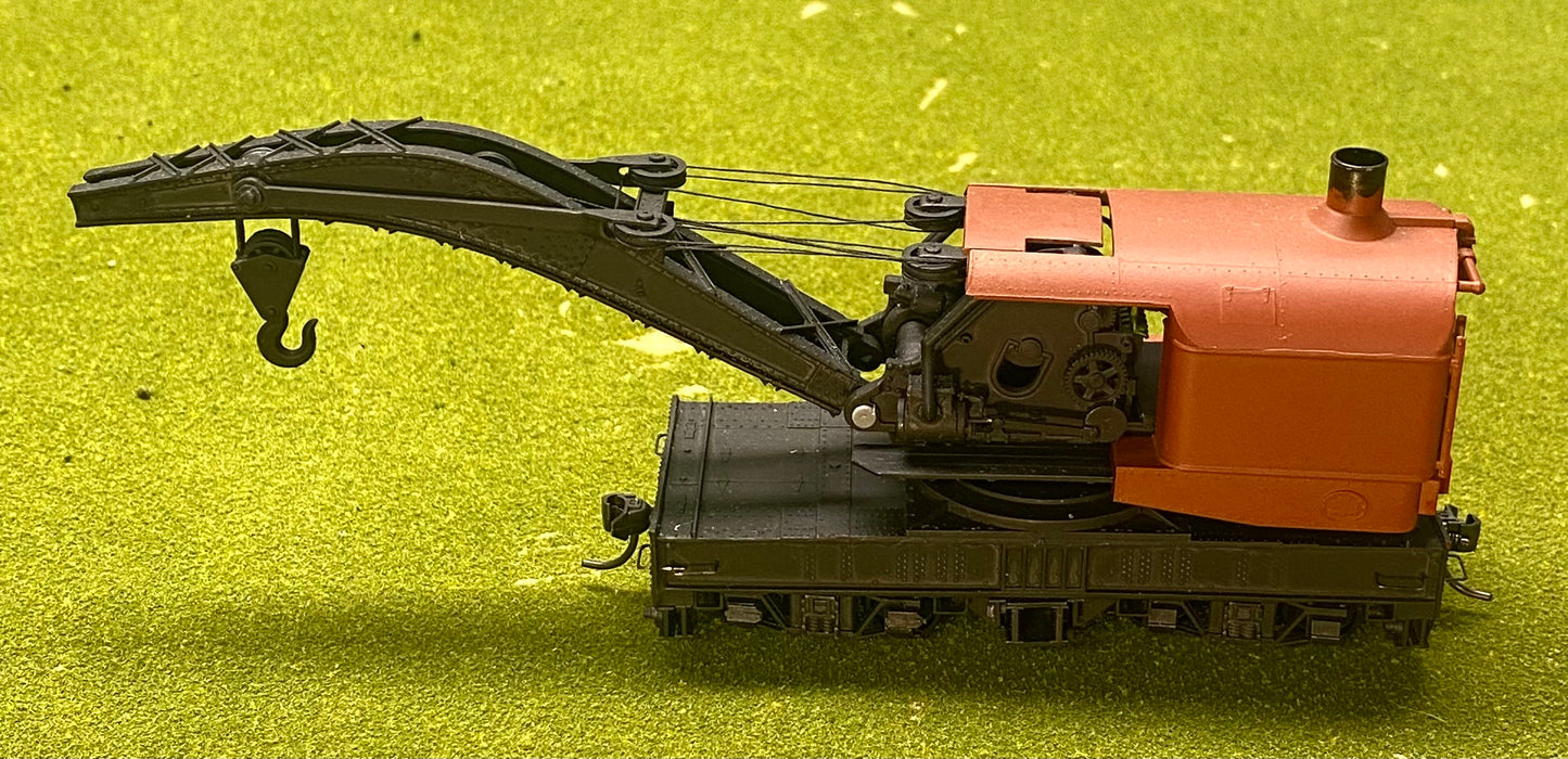 Tichy Train Group HO Scale Wrecking Crane, Fixed Cab/Jib Secured ready for Transportation.