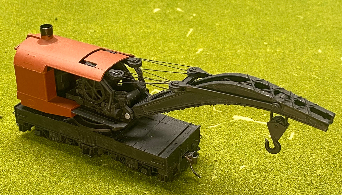 Tichy Train Group HO Scale Wrecking Crane, Fixed Cab/Jib Secured ready for Transportation.