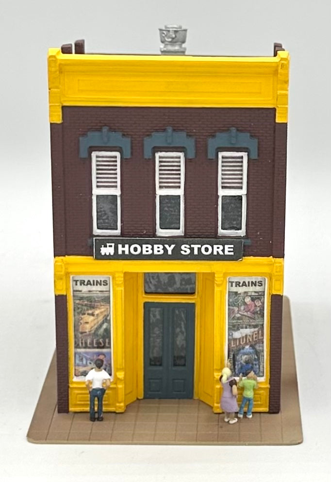 DPM HO Scale 2-Story Custom Painted "Hobby Store" Fully Assembled. Lighted