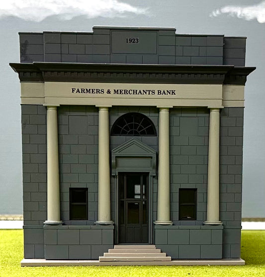 Walthers Cornerstone HO 933-3031 "Farmers & Mercantile Bank" Fully Assembled