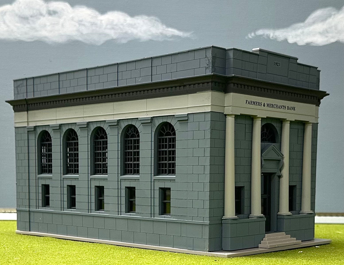 Walthers Cornerstone HO 933-3031 "Farmers & Mercantile Bank" Fully Assembled