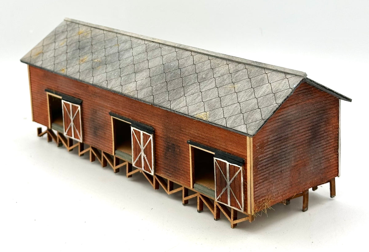 HO Scale Laser Cut Wood, Painted/Weathered Storage Shed/Barn Fully Assembled