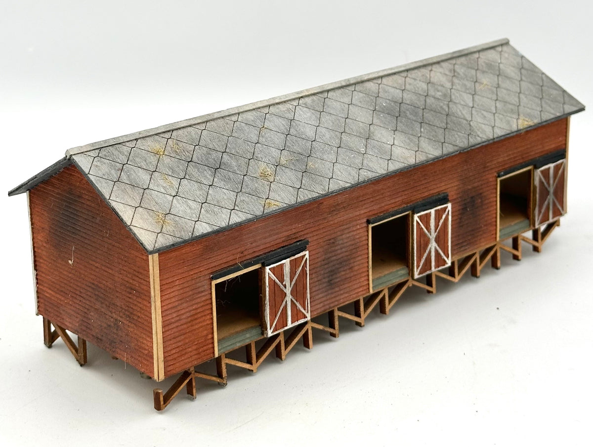 HO Scale Laser Cut Wood, Painted/Weathered Storage Shed/Barn Fully Assembled