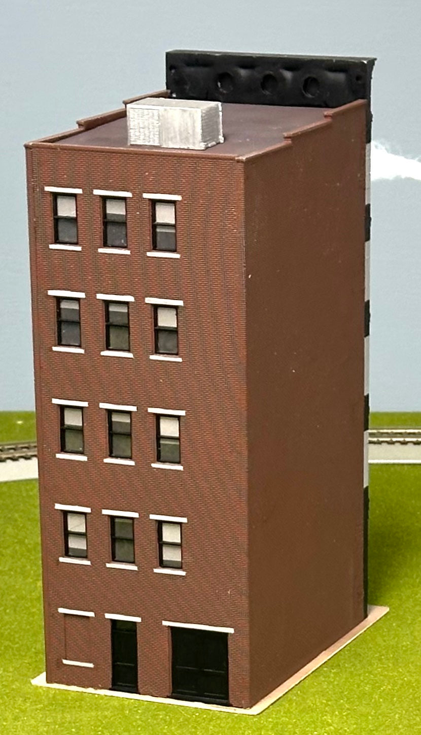 City Classics HO Scale Custom Painted 5-Story Art Deco Building "The Swan Hotel" Street Figures Lighted