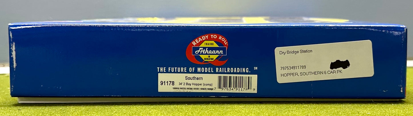 Athearn HO 91178 Southern 34' 2- Bay Hoppers&nbsp; (Comp) 6 Pack