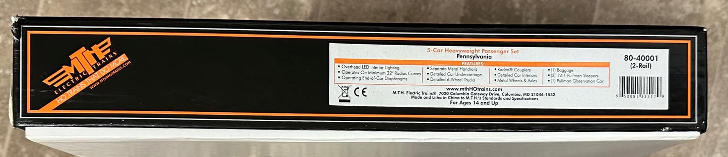 MTH HO 80-40001 HeavyWeight Pennsylvania Passenger Cars 6-Car Set