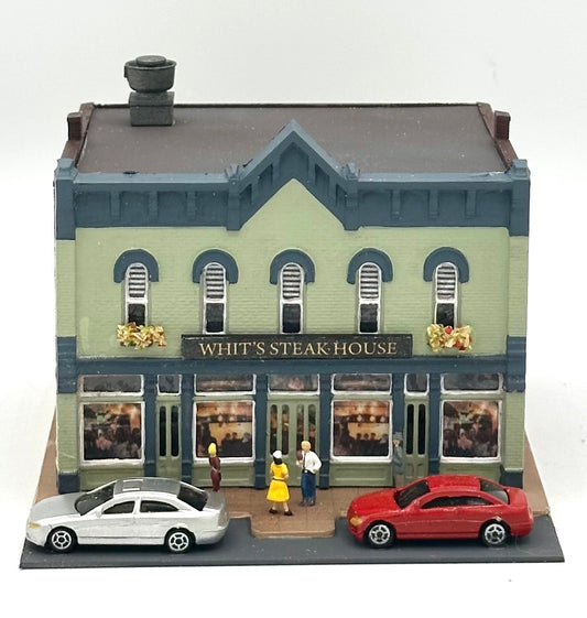 DPM Woodland Scenics N Scale Custom Painted "Whit's Steak House" Lighted Diorama.