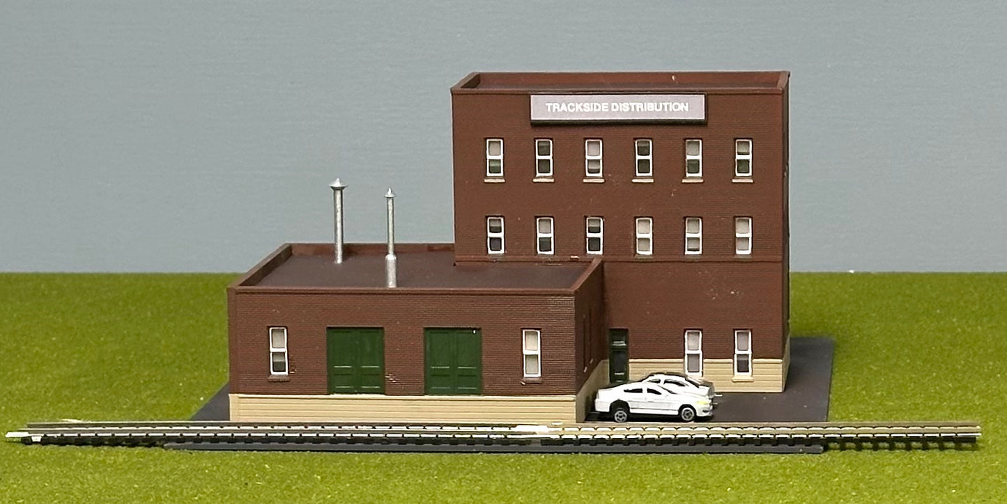 Woodland Scenics/DPM N Scale Custom Painted "TRACKSIDE DISTRIBUTION" LED Lighted