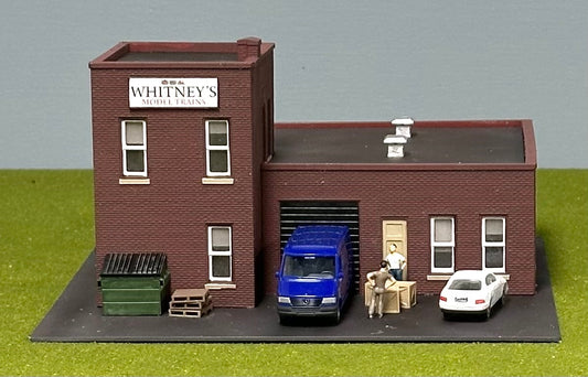 DPM HO Scale Custom Built Painted Warehouse " Whitney"s Model Trains" Lighted