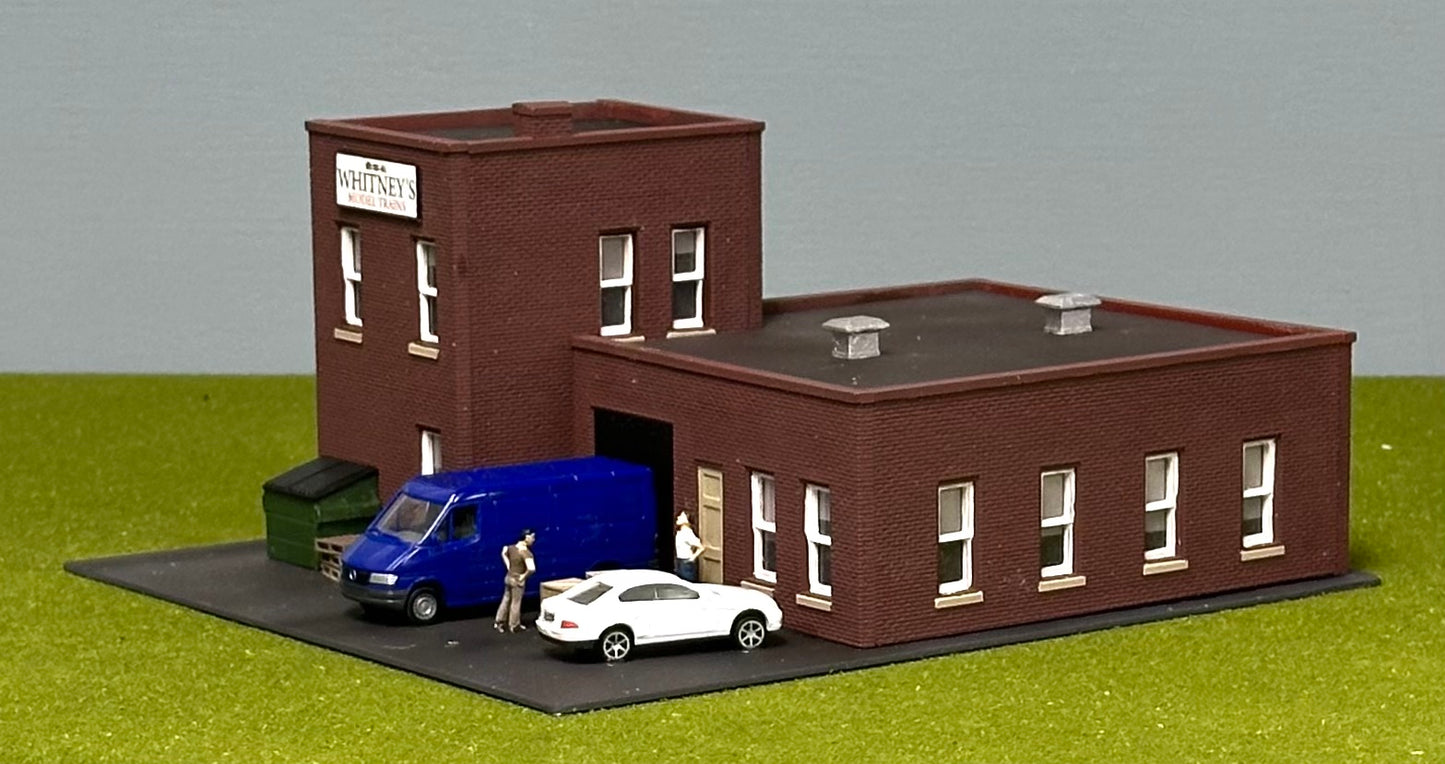 DPM HO Scale Custom Built Painted Warehouse " Whitney"s Model Trains" Lighted