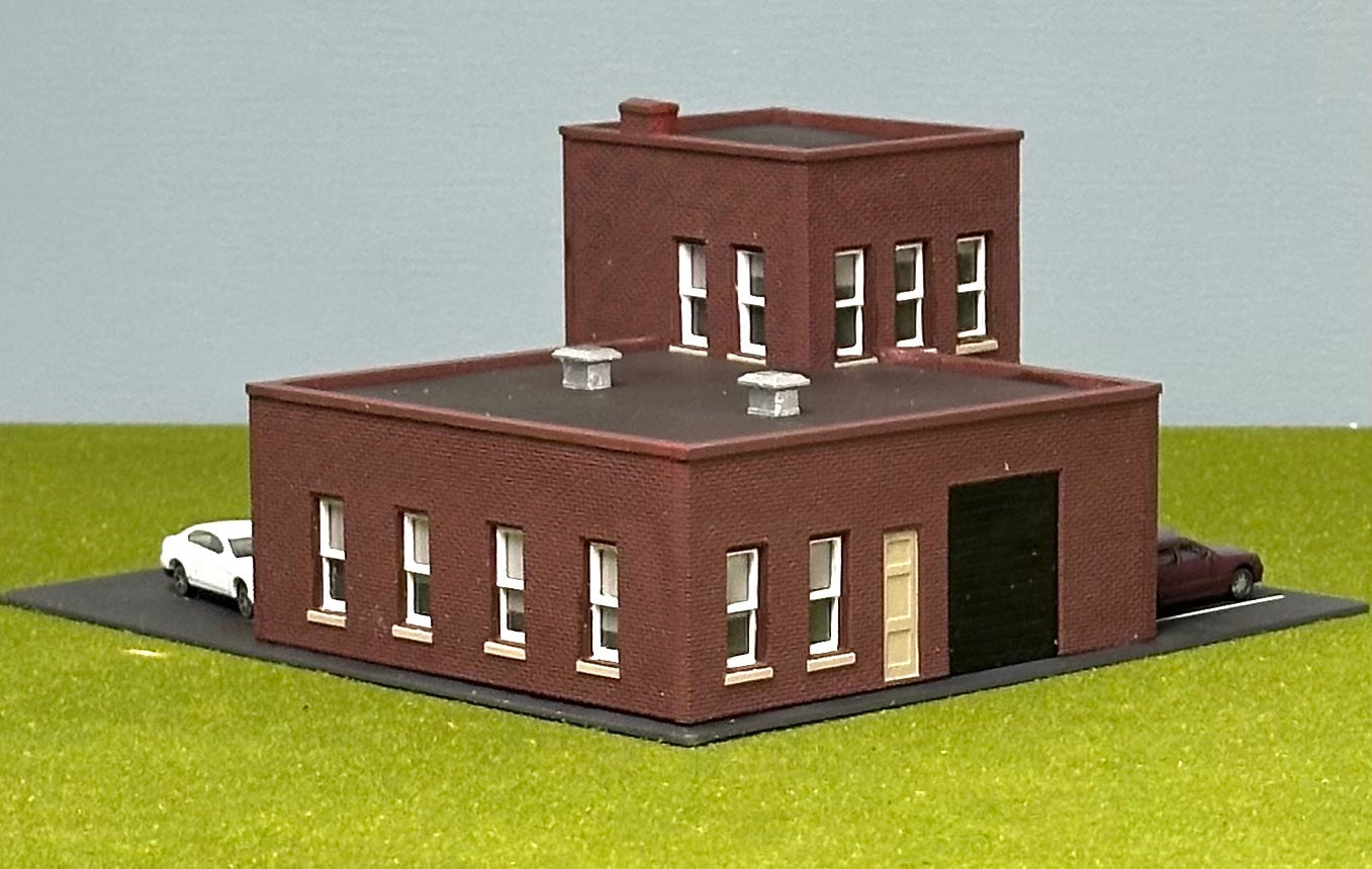 DPM HO Scale Custom Built Painted Warehouse " Whitney"s Model Trains" Lighted