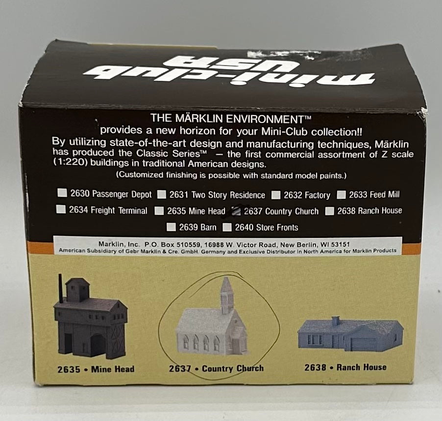 Marklin 2637 Z Scale Classic American Series "Country Church" Resin Building