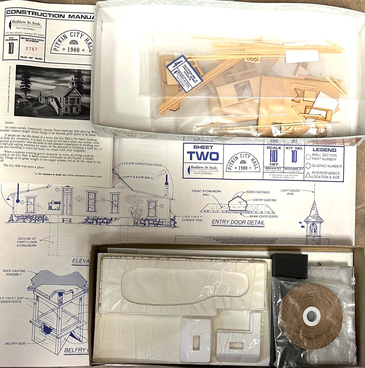 Builders in Scale "Pitkin City Hall" HO Limited Edition Building KIT #10