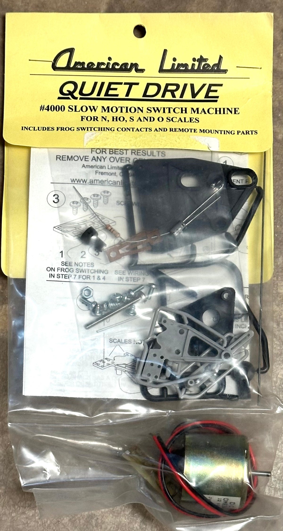 American Limted Quiet Drive #4000 Slow Motion Switch Machine, For N,HO,S,and O Scales