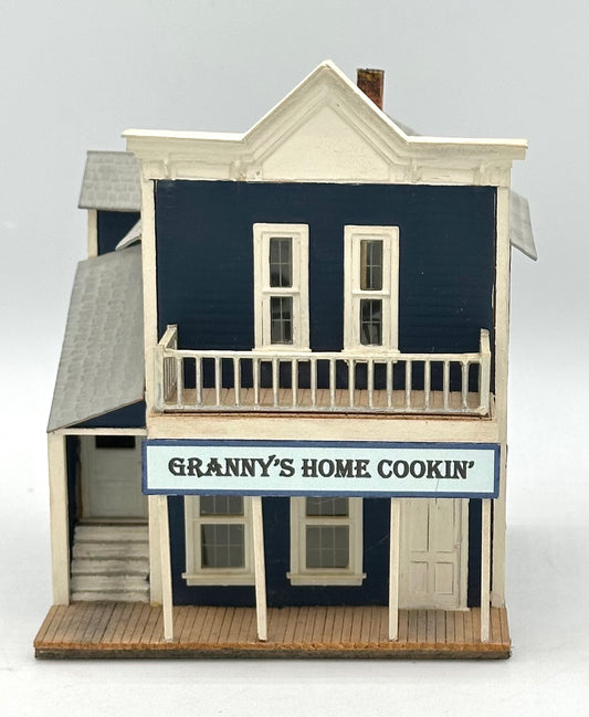 HO Scale Wood/Card Custom Built Painted "Granny's Home Cookin" Fully Assembled