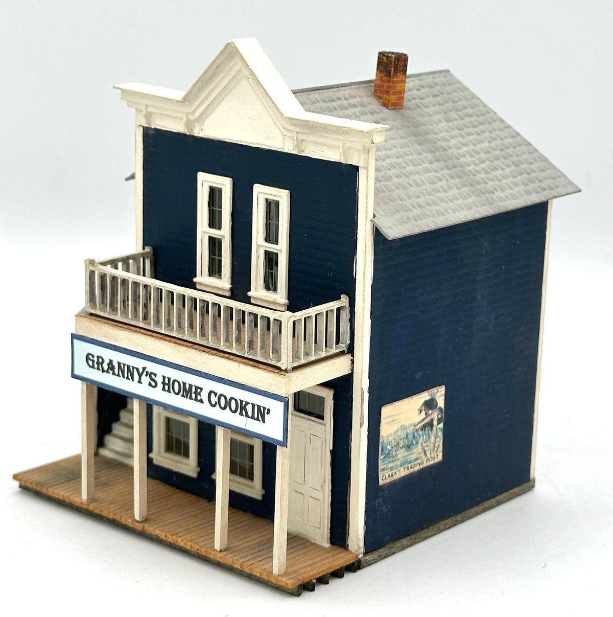 HO Scale Wood/Card Custom Built Painted "Granny's Home Cookin" Fully Assembled