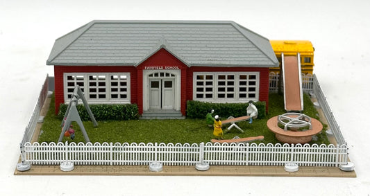 Bachmann N Scale Custom Painted "Fairfield School" New Diorama