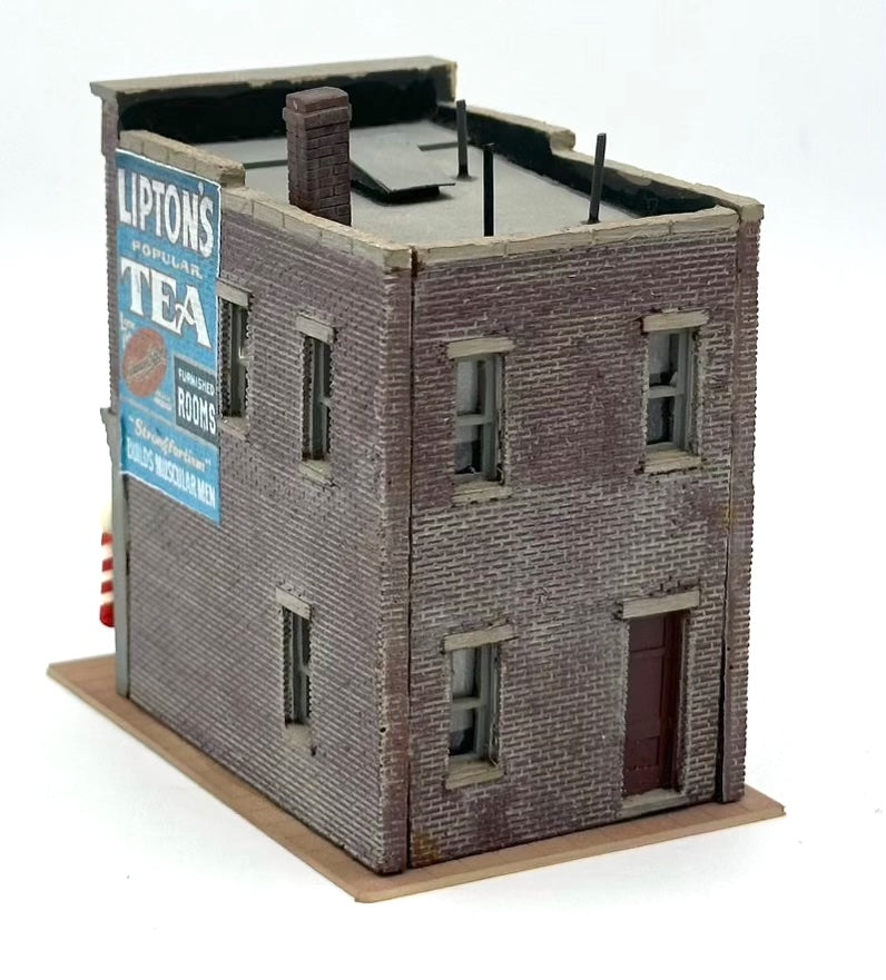 HO Scale 2-Story "Joe's Barber Shop" Custom Painted /Weathered Fully Assembled