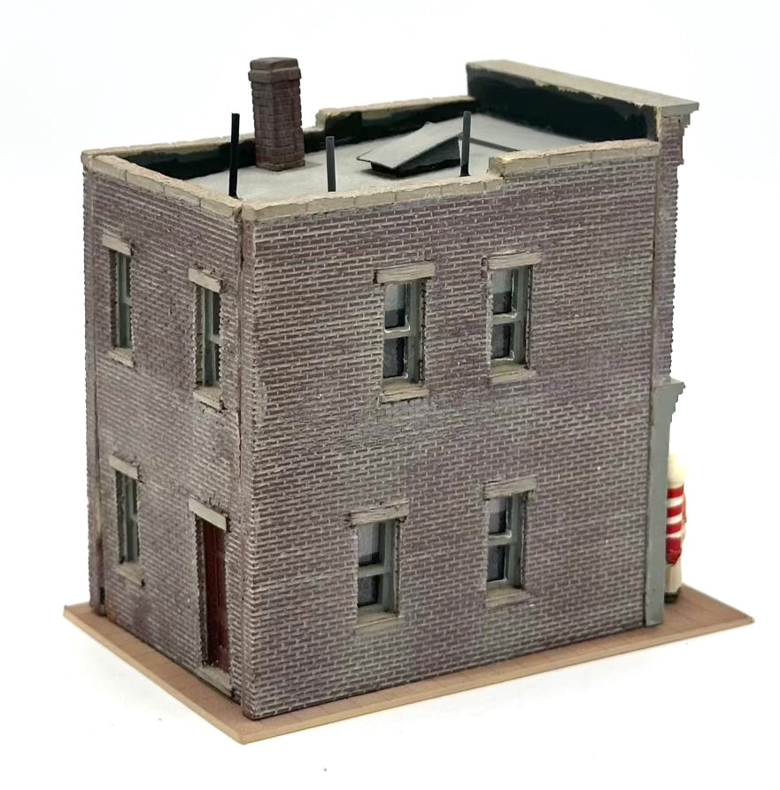 HO Scale 2-Story "Joe's Barber Shop" Custom Painted /Weathered Fully Assembled