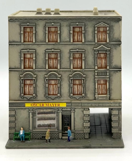 Pola N Scale Custom Painted 4-Story Apartment Building w/ "Oscar Myers Shop"
