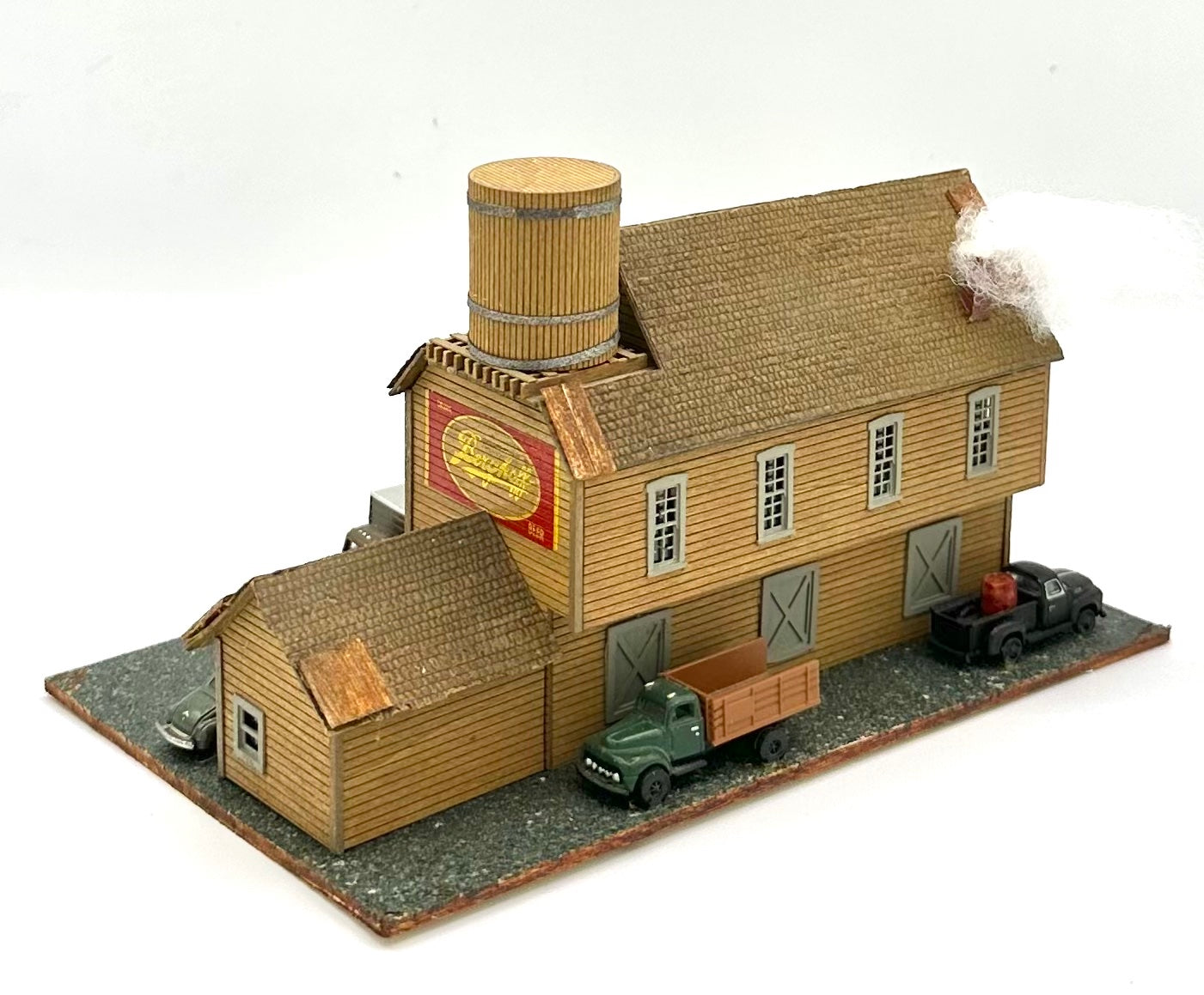 N Scale Custom Wooden  "Berghoff Brewery," Diorama