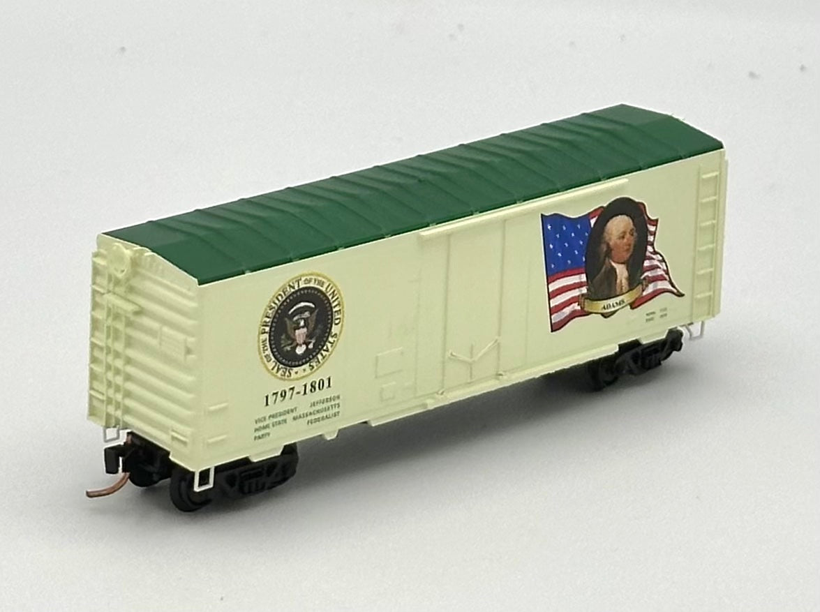 Micro Trains MTL N Scale 07400 102 John Adams Presidential Box Car Boxcar.