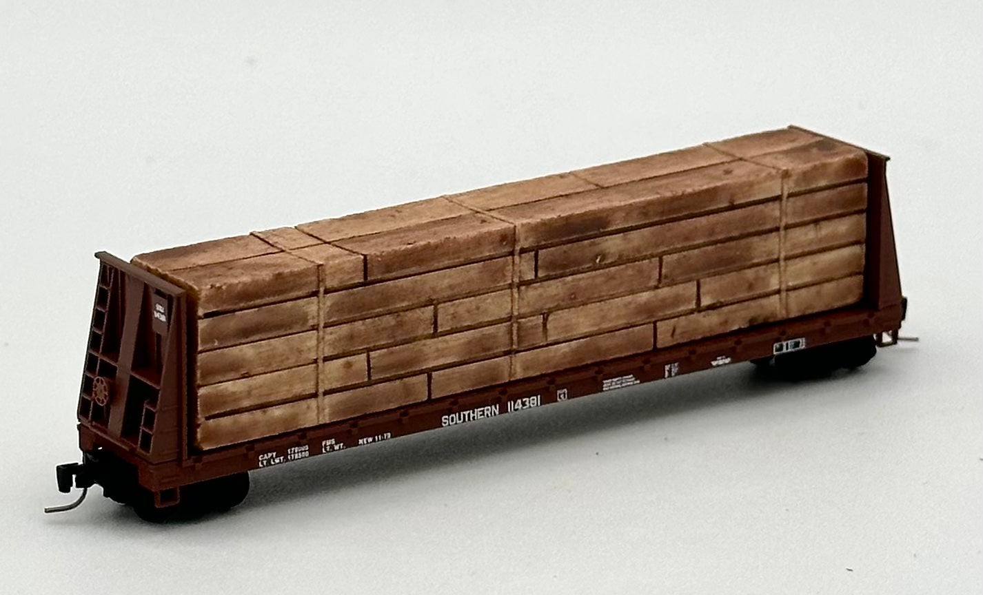 Micro Trains MTL Z Scale 527 00 141 Southern 60' Bulkhead Flat Car w/Load