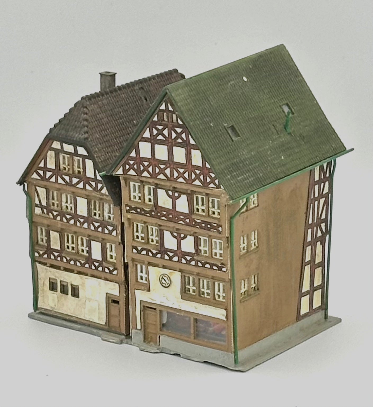 Kibri Z Scale Two Timber Framed Houses/ Shops Weathered . Full Assembled