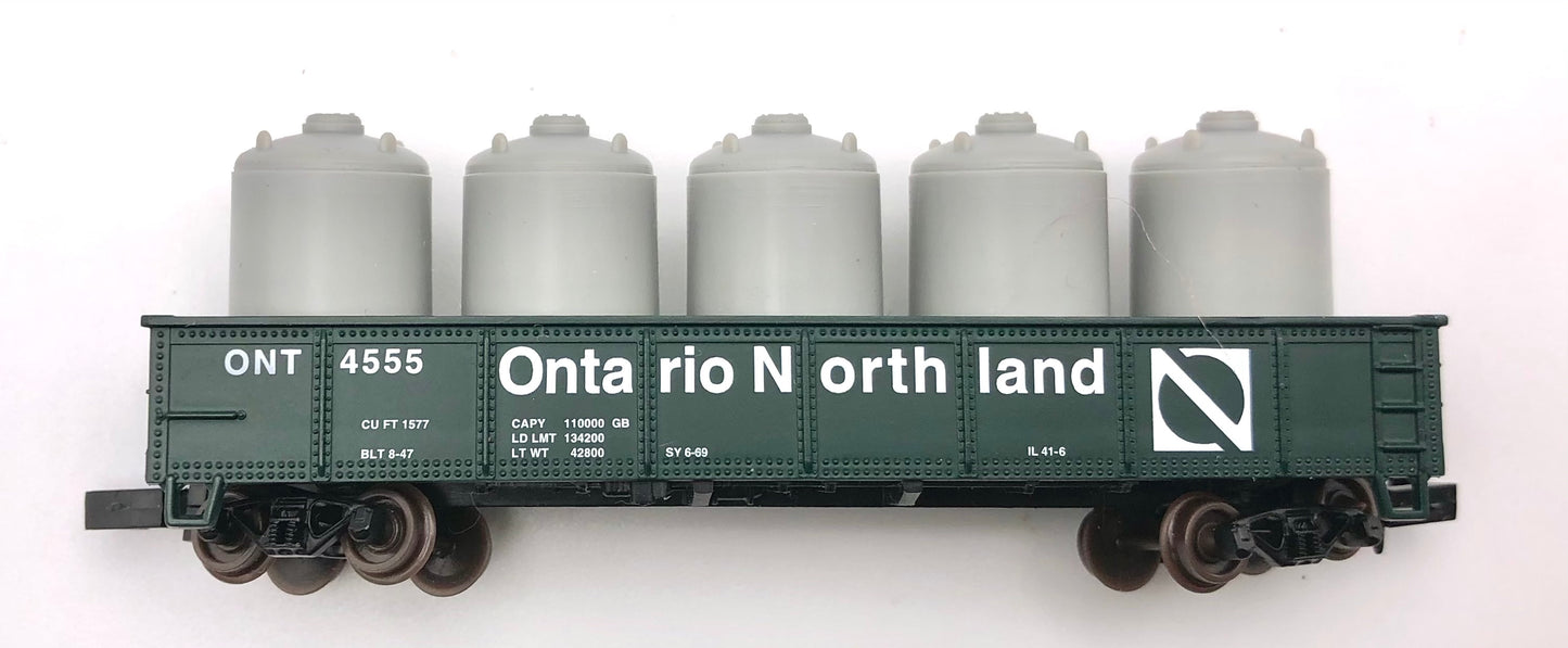 Atlas 35052 N gauge Ontario Northland ONT 4555 Gondola rivet sides + 5 Tank load