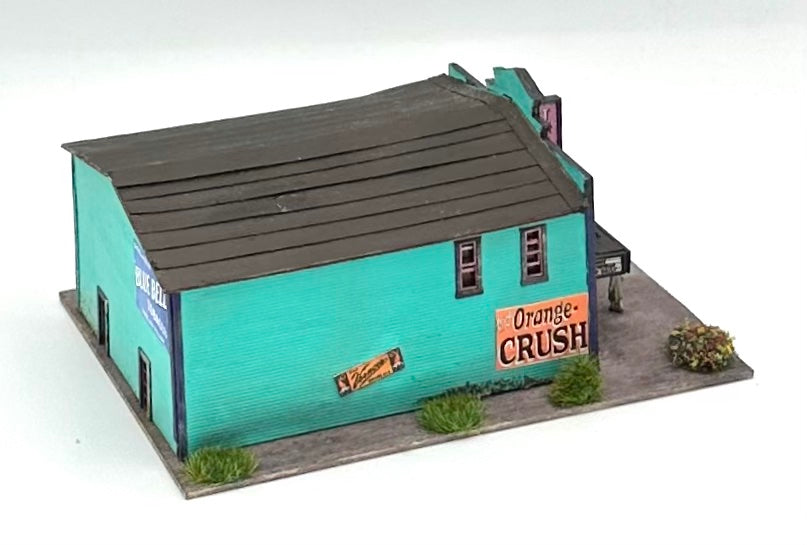 N Scale Laser Cut Custom Built/Painted Small Town Cinema Theater   Lighted