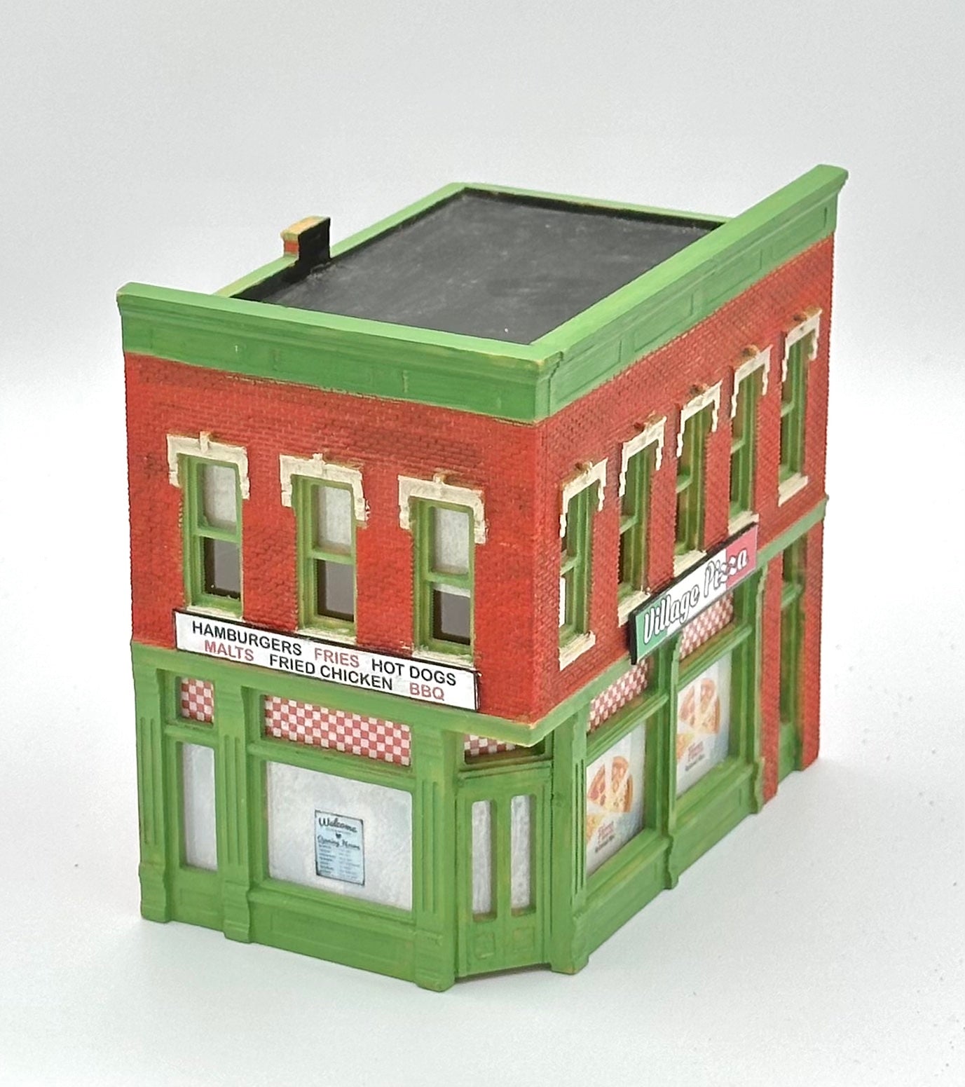 DPM Woodland Scenics HO Scale Custom Painted/Weathered "Village Pizza" Building