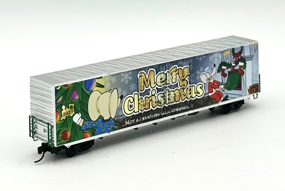 Micro Trains MTL N Scale 102 00 280 Micro Mouse 2023 Christmas 60' HC Box Car