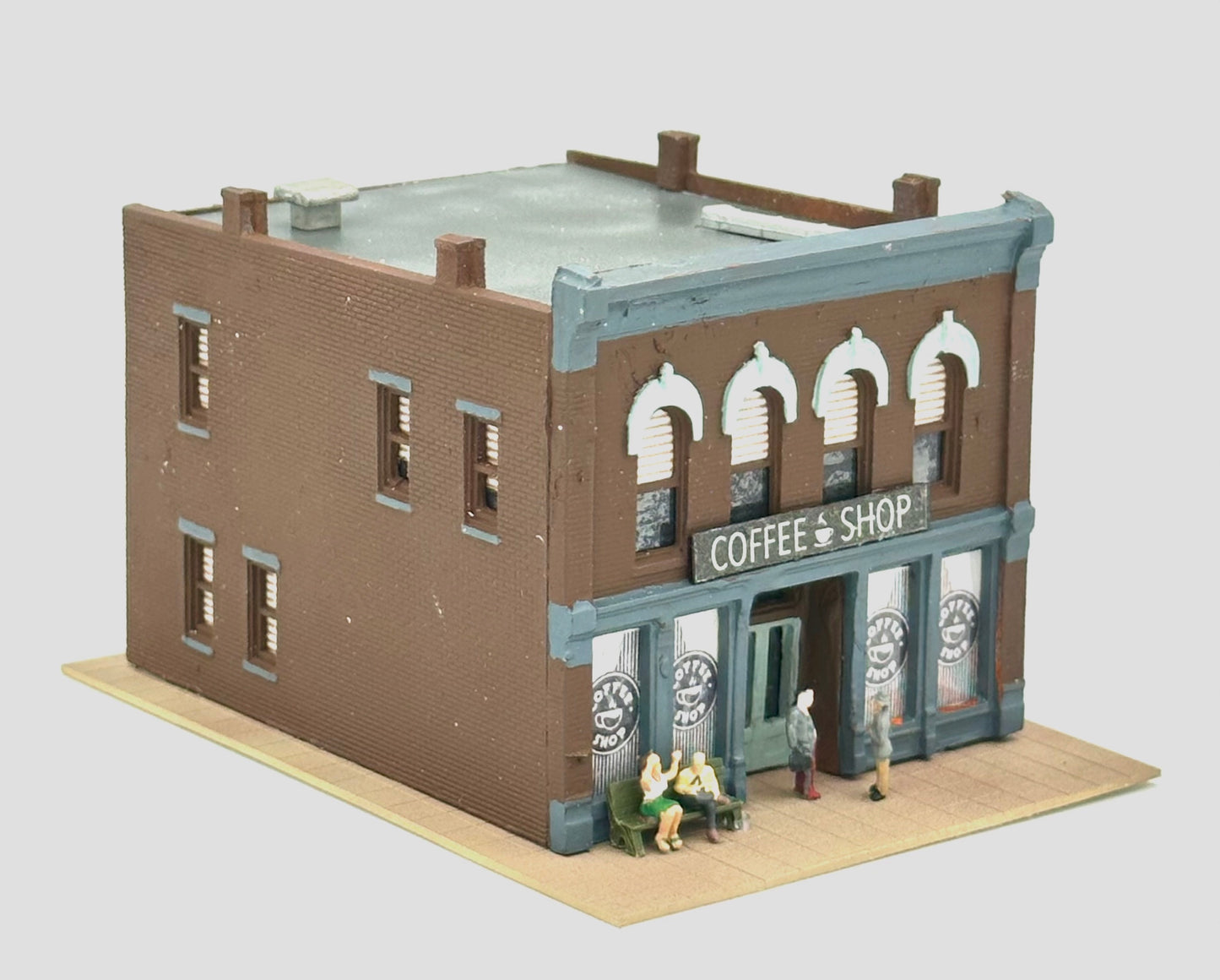 DPM N Scale Custom Painted/Weathered 2 Story Building "Coffee Shop" Lighted