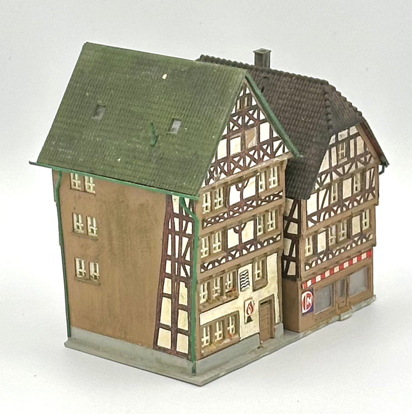 Kibri Z Scale Two Timber Framed Houses/ Shops Weathered . Full Assembled