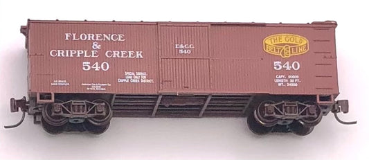 Micro Trains MTL Nn3 Narrow Gauge 15104 Florence & Cripple Creek Wood Sheathed Box Car