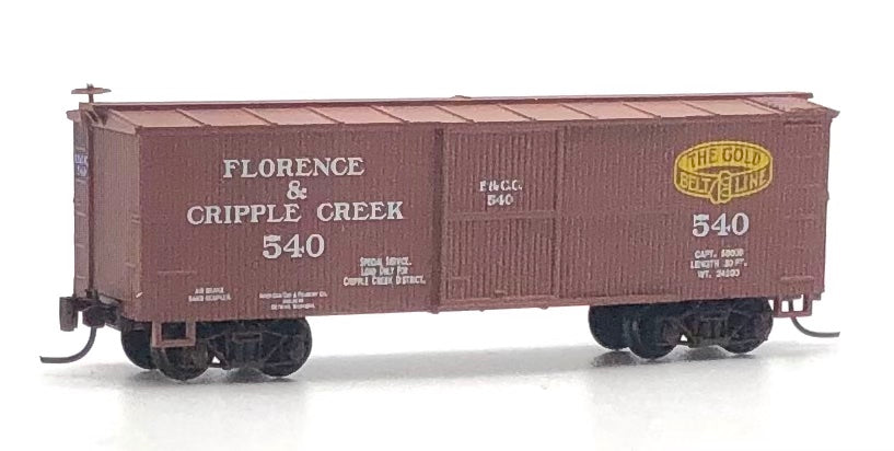 Micro Trains MTL Nn3 Narrow Gauge 15104 Florence & Cripple Creek Wood Sheathed Box Car