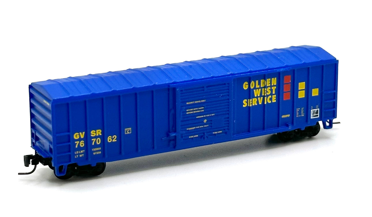 Micro Trains MTL Z Scale 14209-2  Golden West Service 50'  Rib Side Boxcar Single Door