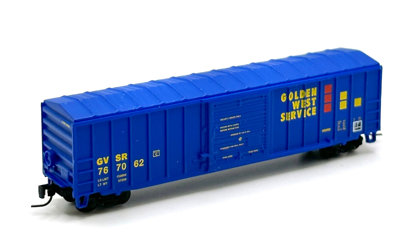 Micro Trains MTL Z Scale 14209-2  Golden West Service 50'  Rib Side Boxcar Single Door