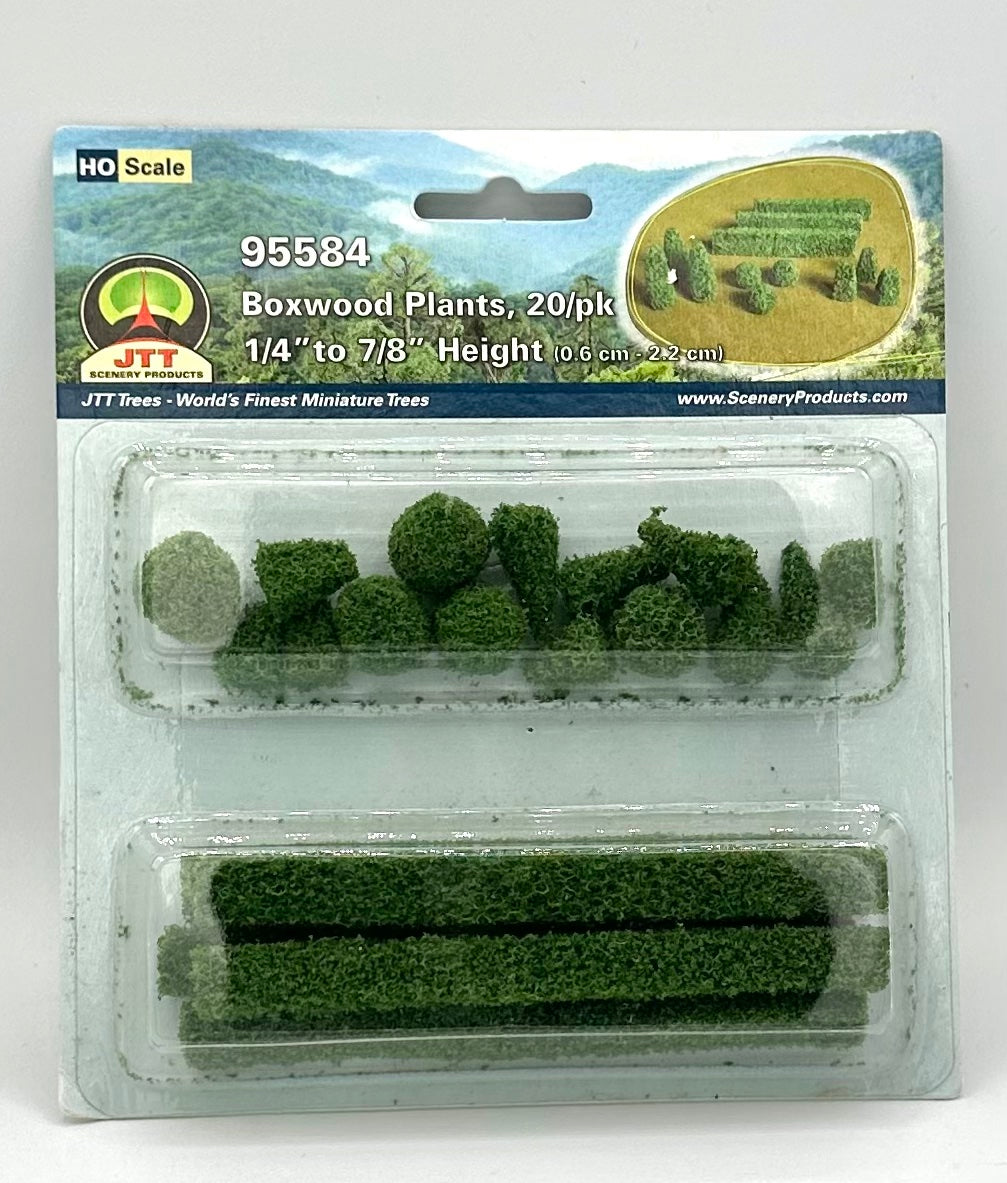 JTT Scenic Products 95584 HO Scale Boxwood Plants 20/pk 1/4-7/8 Height