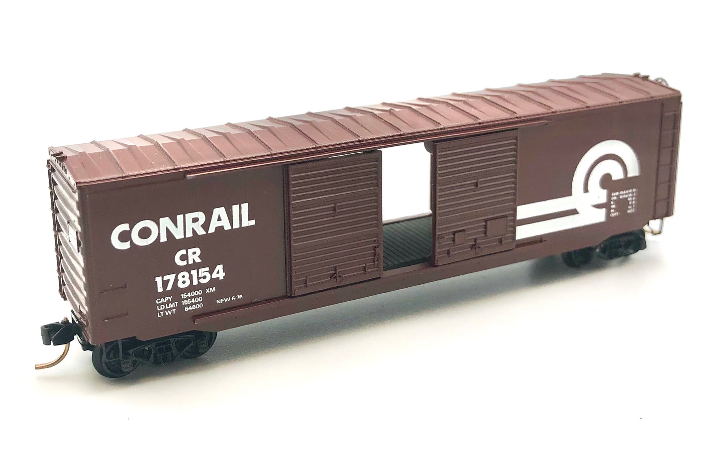 Micro Trains MTL N Scale Conrail 50' STD. Boxcar w/o Roof Walkway Double Door