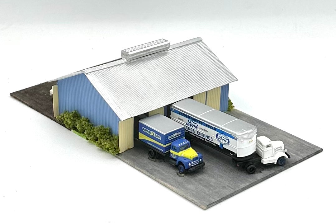 N Scale Custom Built/Painted Auto Parts Building Diorama