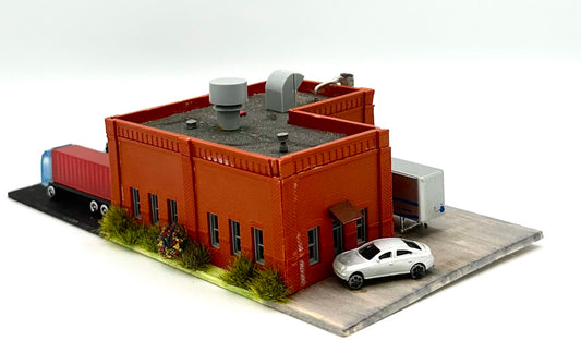 DPM Modular N Scale Factory/Warehouse + Delivery Vehicles New Diorama