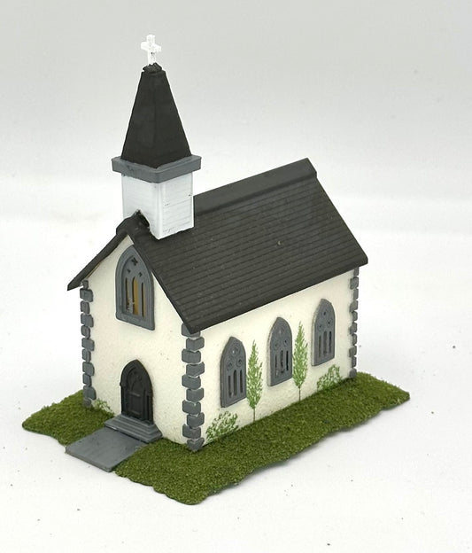 Bachmann N Scale Country Town Church Custom Painted Fully Assembled