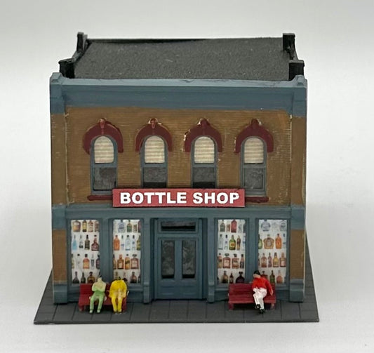 Woodland Scenics DPM N Scale Custom Weathered 2 Story Building "Bottle Shop"