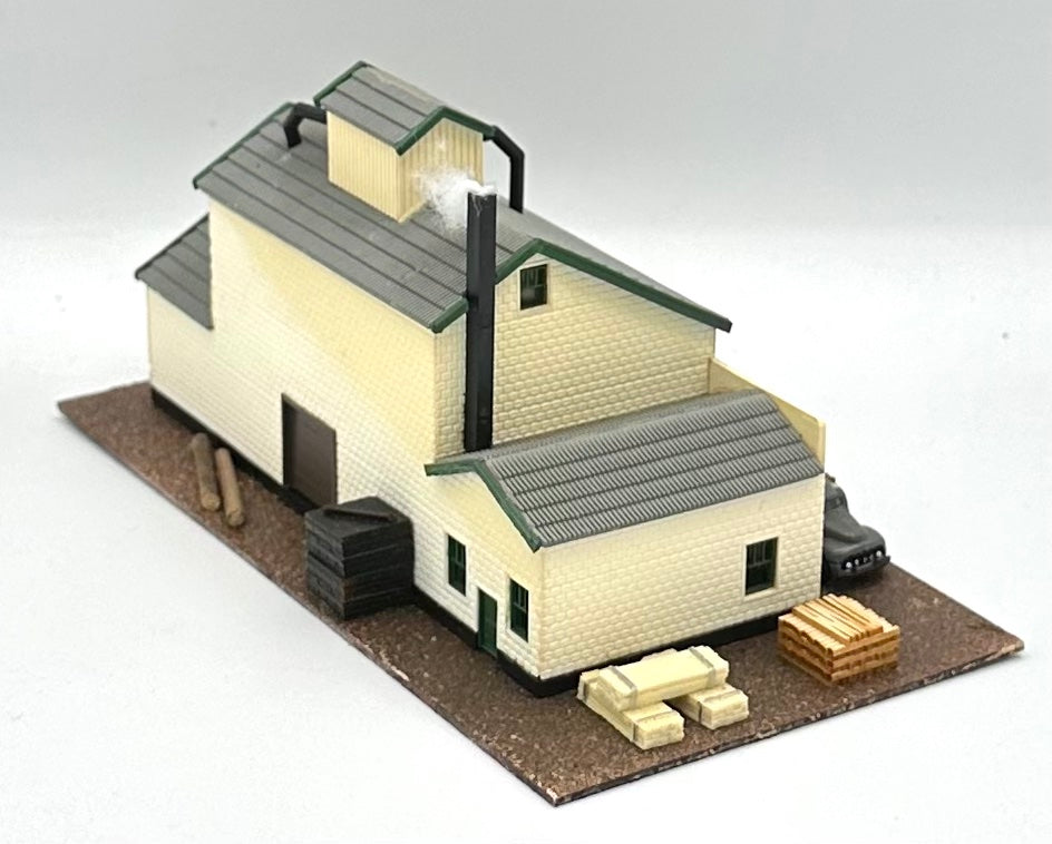 N Scale Custom Brick Built 3-Story Warehouse Diorama