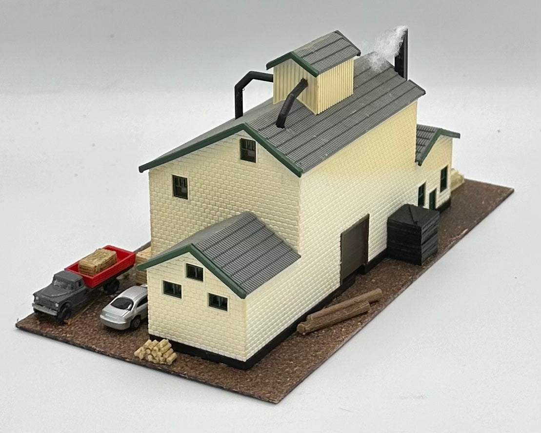 N Scale Custom Brick Built 3-Story Warehouse Diorama