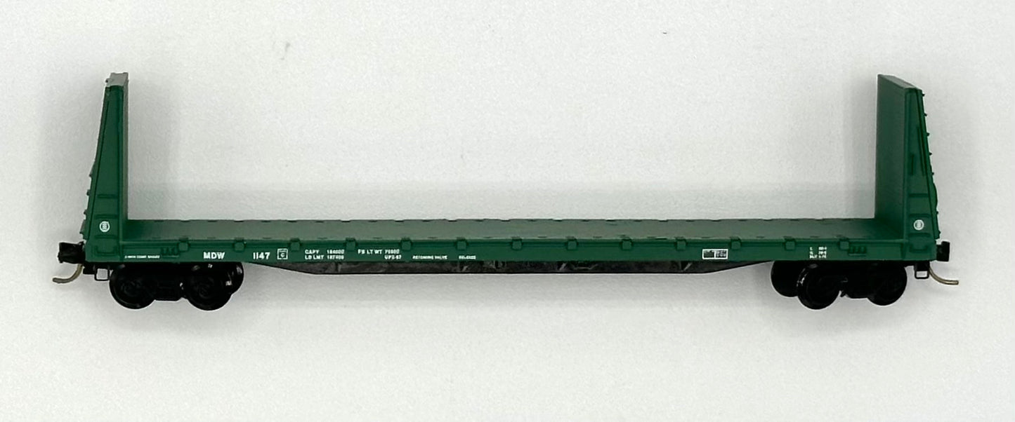 MicroTrains MTL N Scale 540100 MDW 61'8" BulkHead Flatcar