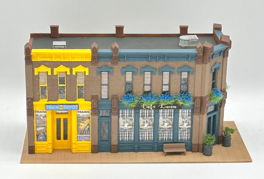 DPM #12100 HO Scale Custom Painted 2-Story "Seymour Block" Fully Assembled