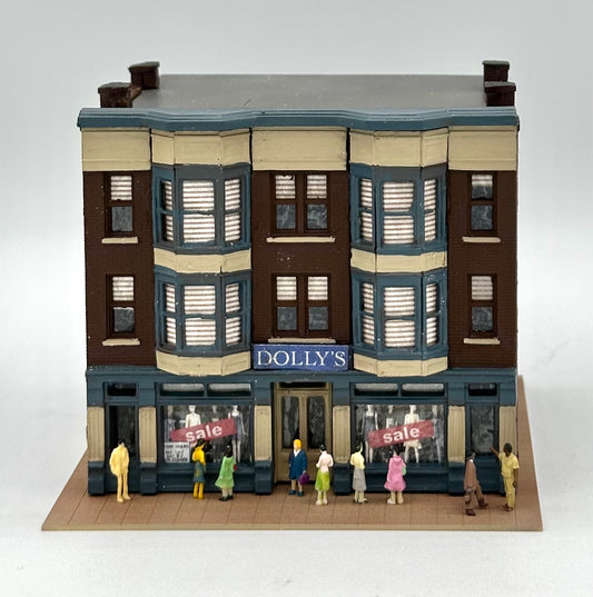 DPM Woodland Scenics N Scale Custom Painted "Dolly's" Boutique Lighted Diorama.